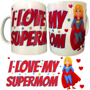 Tazza Ceramica I Love My Supermom Fetsa Della Mamma PS 09370-3011