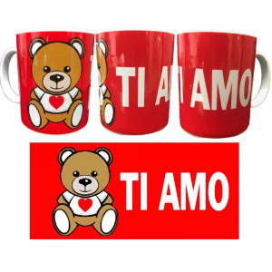 Tazza Ti Amo con Orsetto Tazze In Ceramica Festa San Valentino PS 09370-82 Pelusciamo Store Marchirolo