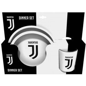 Set Gift piatto piano + fondo + bicchiere Juventus - JUVSET3  Accessorio Ufficiali Juve PS 18708 Pelusciamo Store Marchirolo