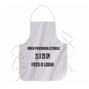 Grembiule Bianco Personalizzabile Con Stampa 21x29 cm  PS 10577 pelusciamo store Marchirolo
