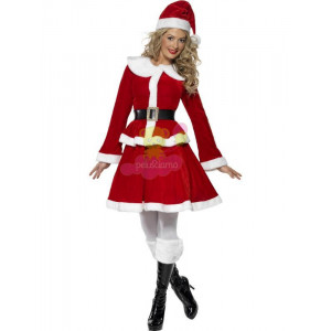 Costume Miss Babbo Natale Donna -   Vestito Babba Natale 