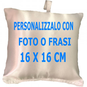 Mini Cuscino Personalizzabile Bianco 16 cm PS 12906 Gadget Personalizzato 