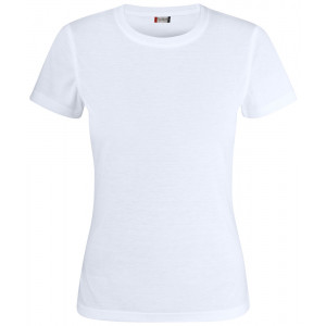 T-shirt donna cotton-feeling.  ----- Tessuto mordibissimo ideale per stampa sublimatica.  ----- Nastrino parasudore. Colletto elasticizzato ribattuto. Etichetta ricamata.  ----- Vestibilità slim-fit. ----- Materiale: 100% poliestere ----- Peso: 160 g/m2 -