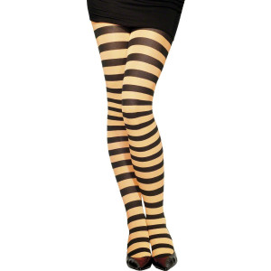 Costume Halloween Calze Collant Righe Zucca