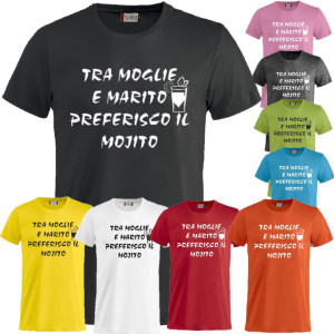 T-Shirt Tra Moglie e Marito Preferisco Il Mojito Addio Al Celibato PS 27431-A073
