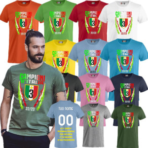 T-shirt Commemorativa Scudetto Napoli Maglietta Campioni D'Italia 2023 3 Scudetti PS 27431-NAP1