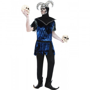 Costume Halloween Carnevale Adulto Giullare Buffone di Corte smiffys