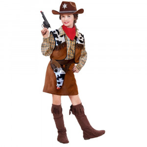 Costume Carnevale Cowgirl Travestimento Bambina Far West PS 35739