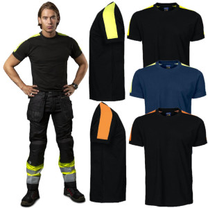 T-Shirt da Lavoro Con Inserti Fluo , Projob 195 g/m² Personalizzabile con Loghi e Scritte PS 41384