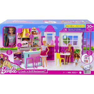 Barbie- Playset Il Ristorante di Barbie con Bambola PS 39619