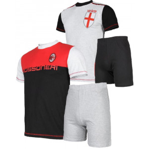 Pigiama ragazzo Milan Corto Abbigliamento Ufficiale Calcio PS 08712 pelusciamo store