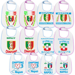 Bavaglino Scudetto Napoli 3° Scudetto Campioni D'Italia 86/87 89/90 22/23 PS 09874-NAP-1