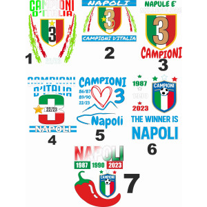 Felpa con Cappuccio Napoli Campioni d'Italia The Winner Is 3 Scudetti Maglietta Scudetto PS 33733-NAP-1