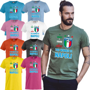 T-shirt Campioni D'Italia The Winner Is Napoli 3 Scudetti Maglietta Scudetto PS 27431-NAP-6