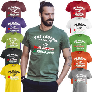 T-shirt Umoristica The Legend Ha Finito Pensionato Lavoro Pensione
