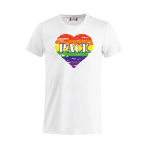 T-shirt Cuore Arcobaleno PACE Manica Corta Personalizzata PS 27431-A060 Pelusciamo Store Marchirolo (VA) TEL 377 4805500