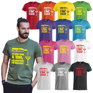 T-Shirt Simpatica Maglietta Io Sono Come Il Vino + Invecchio + Miglioro PS 27431-A-092