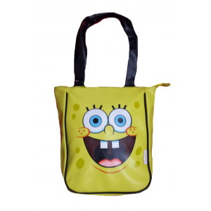 Borsa Shopping Spongebob Smile gialla con rifiniture nere | Pelusciamo.com