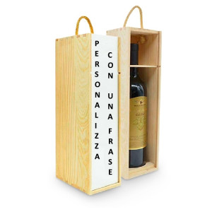 Scatola Box Porta Bottiglia In Legno Personalizzabile | Pelusciamo.com