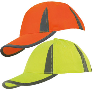 Cappello Alta Visibilita' con Bande Riflettenti Personalizzabile con Ricamo PS 05320
