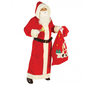 Costume Adulto Cappotto Babbo Natale Lusso | Pelusciamo.com