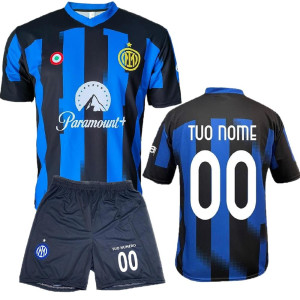 Completo Inter Personalizzato Maglietta e Pantaloncino FC Internazionale PS 40511 Pelusciamo Store Marchirolo (VA) TEL 377 4805500
