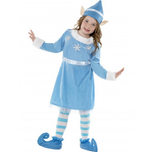 Costume  Natale Bambina Vestito Elfo Blu |  Pelusciamo.com