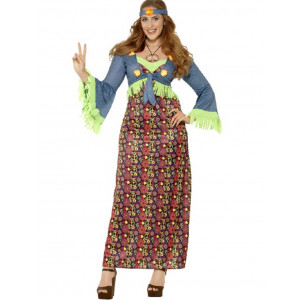 Costume Carnevale Donna Hippie Anni 60 PS 08059 Taglie Forti Pelusciamo Store Marchirolo