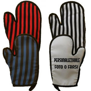 Guantone Cucina Calcio Personalizzabile Bianco Nero Rosso Nero Nero Azzurro PS 40457 | Pelusciamo.com