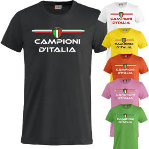 T-Shirt Campioni D'Italia Maglietta Festa Scudetto Calcio Basket Pallavolo  PS 27431-A065