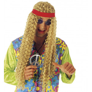Parrucca unisex hippie con fascia Accessori Costume Carnevale *20067 pelusciamo store
