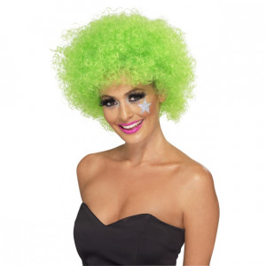 Parrucca Riccia Clown Afro - Costume Carnevale-verde