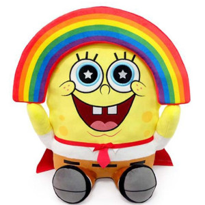 Peluche SpongeBob HugMe 16" Rainbow Peluches 40cm Vibrante - Kidrobot PS 41164