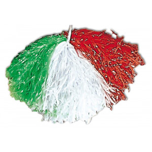 Pom Pom tricolore bianco rosso verde tifosi Italia *02147 Pelusciamo.com
