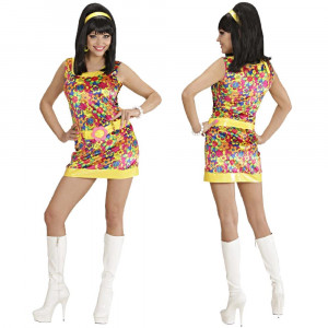 Vestito Anni 60 PEACE & LOVE GIRL Costume Carnevale Hippie PS 35456 Pelusciamo store Marchirolo