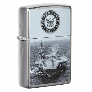 Zippo U.S. Navy Aircraft Carrier Street Chrome Pocket Lighter  PS 12241-B PELUSCIAMO