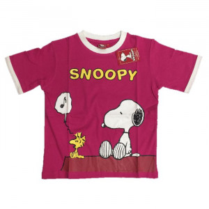 Maglietta Maniche Corte Snoopy e Woodstock, T-shirt Peanuts *04858