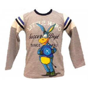 T-shirt manica lunga bimbo little hero tifosi Napoli calcio *16379