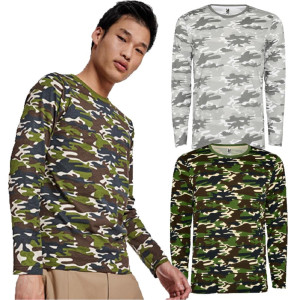 T-Shirt Uomo Molano Camouflage Roly, a manica lunga PersonalizzabilePS 11556