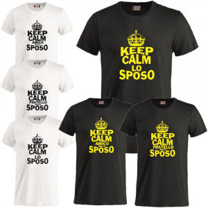T-Shirt Keep Kalm Lo Sposo Addio Al Celibato PS 27431-Keep-Sposo Pelusciamo Store Marchirolo (VA) tel 0332 997041