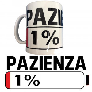 Tazza Ceramica Stess Pazienza 1% Tazze Simpatiche PS 09370-pazienza pelusciamo store