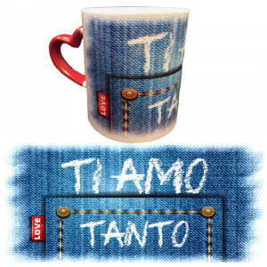 Tazza In Ceramica Manico Cuore Rosso Ti Amo Tanto PS 09407-0002 Pelusciamo Store Marchirolo