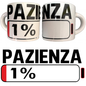 Tazzina da Caffè Pazienza 1% Tazzine Personalizzate PS 10523-0020 Tazzine Personalizzabili Pelusciamo Store Marchirolo