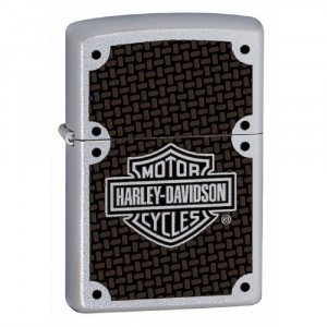Zippo Harley Davidson Carbon Fiber Satin Chrome cromo satinato *03298 PELUSCIAMO