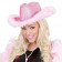 Cappello Cowgirl Rosa con Lurex e Piume di Marabu, One size PS 10030 Pelusciamo Store Marchirolo