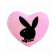 Cuscino Cuore in peluche logo Playboy 35x35 cm. rosa *12470