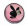 Cuscino tondo in peluche logo Playboy 35x35 cm. rosa *12468
