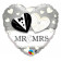 Palloncino Matrimonio in Mylar a Forma Cuore Mister e Miss 46 cm *03468 | pelusciamo.com