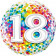 Palloncino Compleanno  Mylar 18 Anni Arcobaleno 45 cm | pelusciamo.com