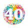 Palloncino Compleanno  Mylar 40 Anni Arcobaleno 45 cm | pelusciamo.com